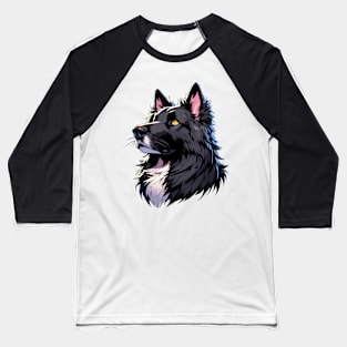 Stunning and Cool Belgian Tervuren Monochrome and Gold Portrait for Father's Day Baseball T-Shirt